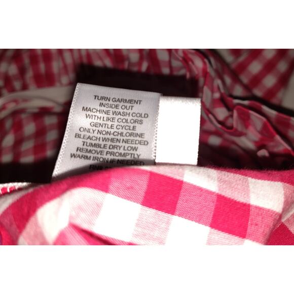 7th Ave New York & Co GINGHAM RED WHITE Halter Style Top FUNKY Checkered Sz L - Picture 13 of 15